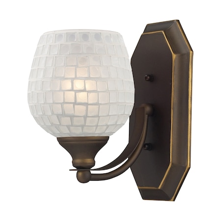 Mix-N-Match Vanity 1-Light Wall Lamp in Aged Bronze with White Glass -  ELK LIGHTING, 570-1B-WHT